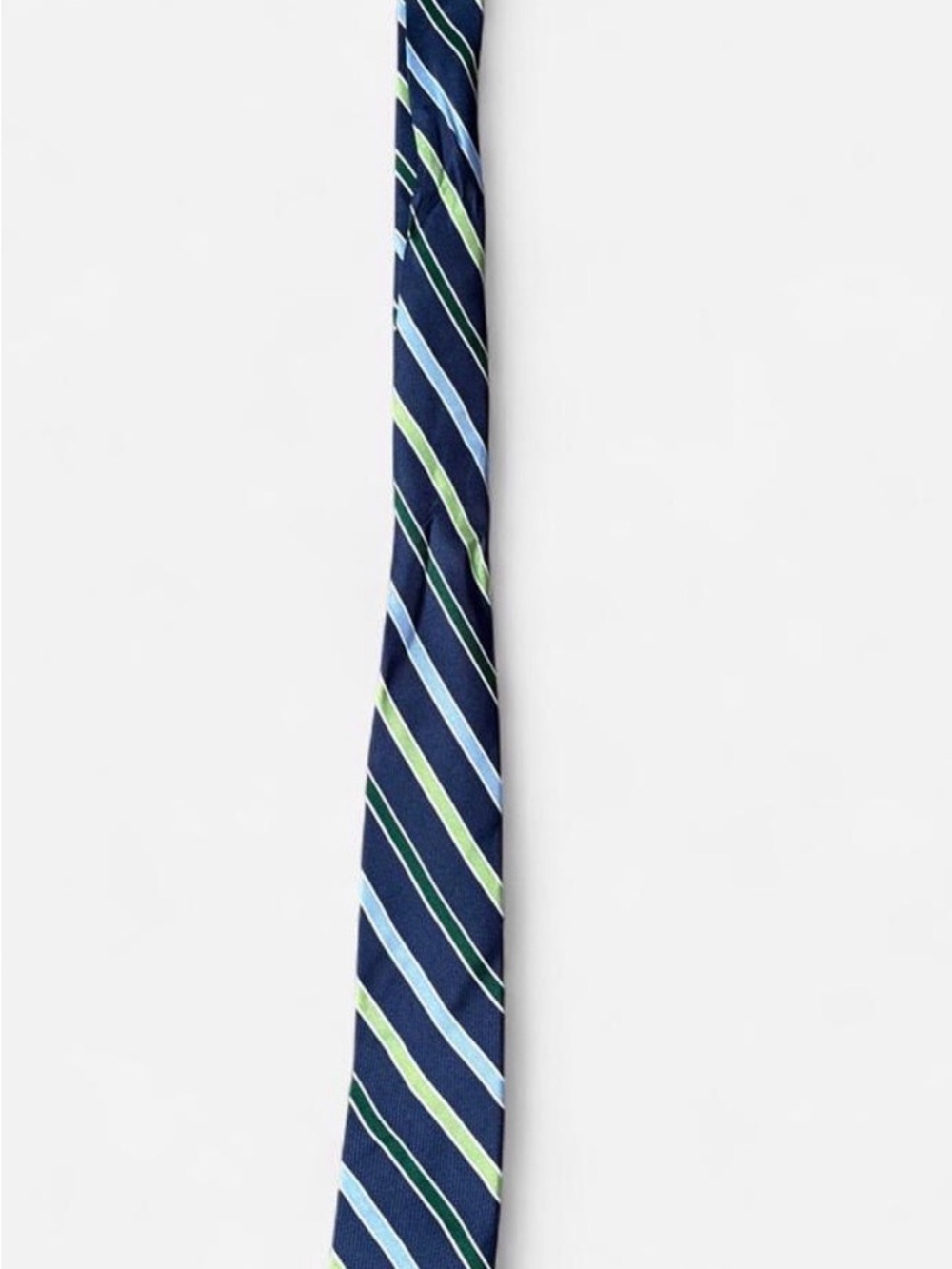Chaps Silk Navy Blue Striped Men's Dress Tie - Classic Stripes